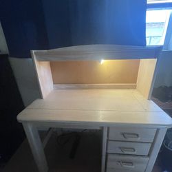 Wooden Work Desk And Office Chair 