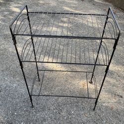 Vintage Mid-Century Modern Metal Plant Stand 3-Tier Shelving Rack 20x11x27”
