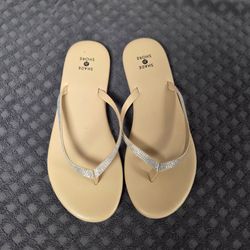 Shade & Shore Rhinestone Flip Flops - women 7