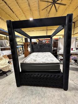 Black velvet King & Queen size bedframe