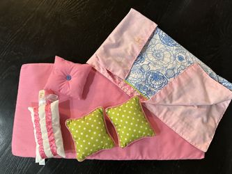 American girl, doll bed and bedding set