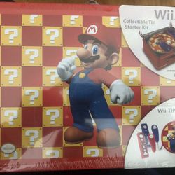 Super Mario Collectible Tin Wii Kit-Sealed Unopened 