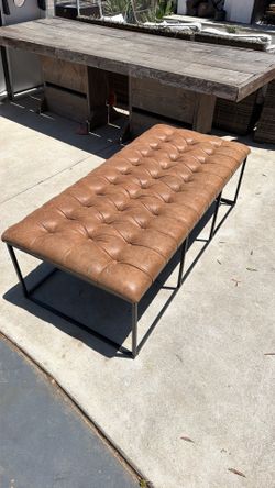 Faux Leather Bench