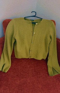 Deep olive bell sleeve cardigan