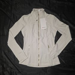 Lululemon Define Jacket Luon, Ivory White W/ Gold Zipper, Size 8