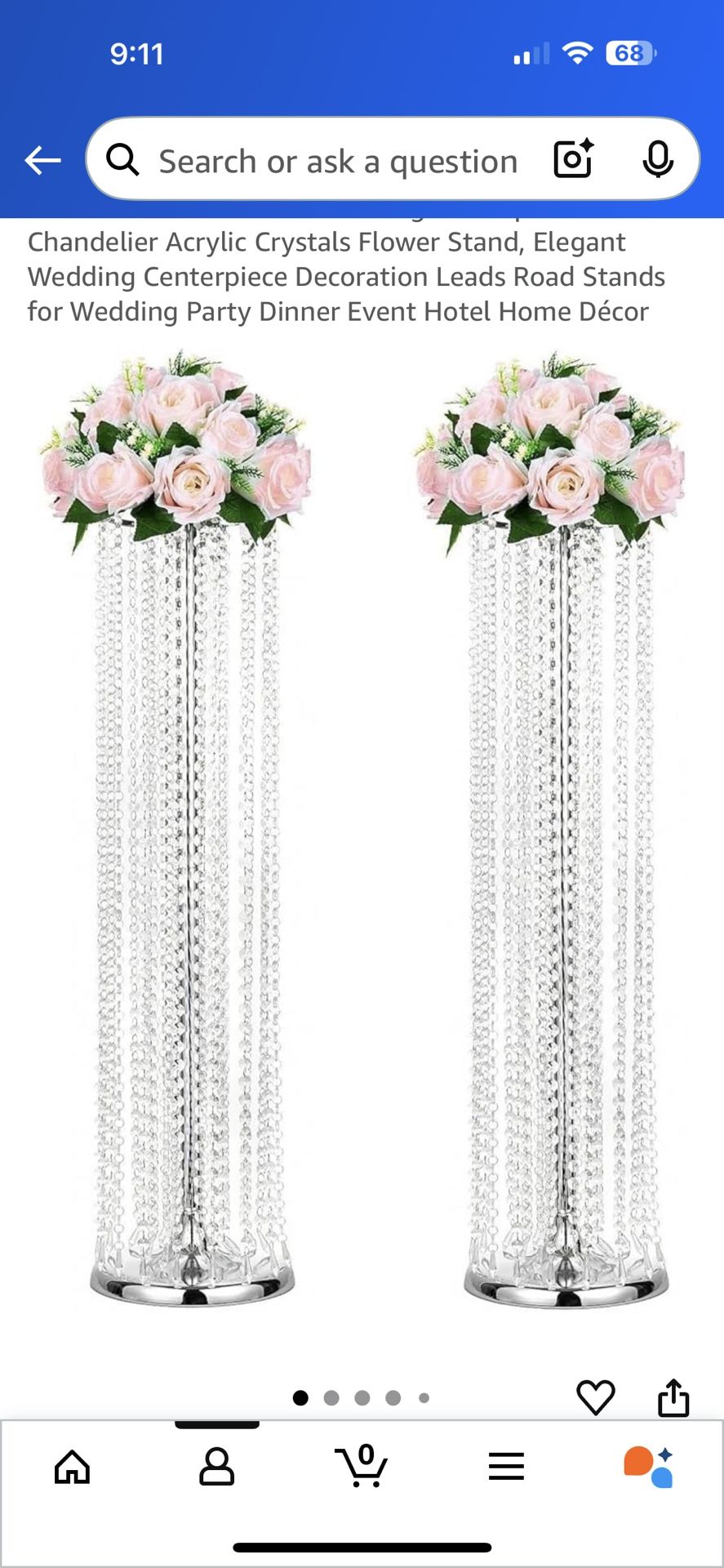 4Pcs 35.43in Tall Metal flower stands