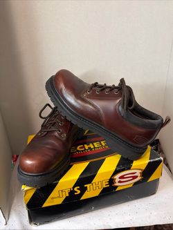 Men’s Skechers Brown Steel Toe Work Shoes - Size 10.5