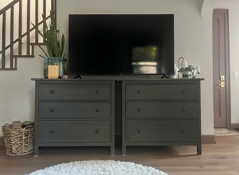 Pair of Dark Gray 3-Drawer Dressers