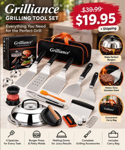 Grilliance Grilling Tool Set with Carry Bag 27 piece( New)