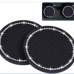 Wisdompro - Posavasos para automóvil, paquete de 2 posavasos de PVC para automóvil, antideslizantes, accesorios universales para el interior del vehíc