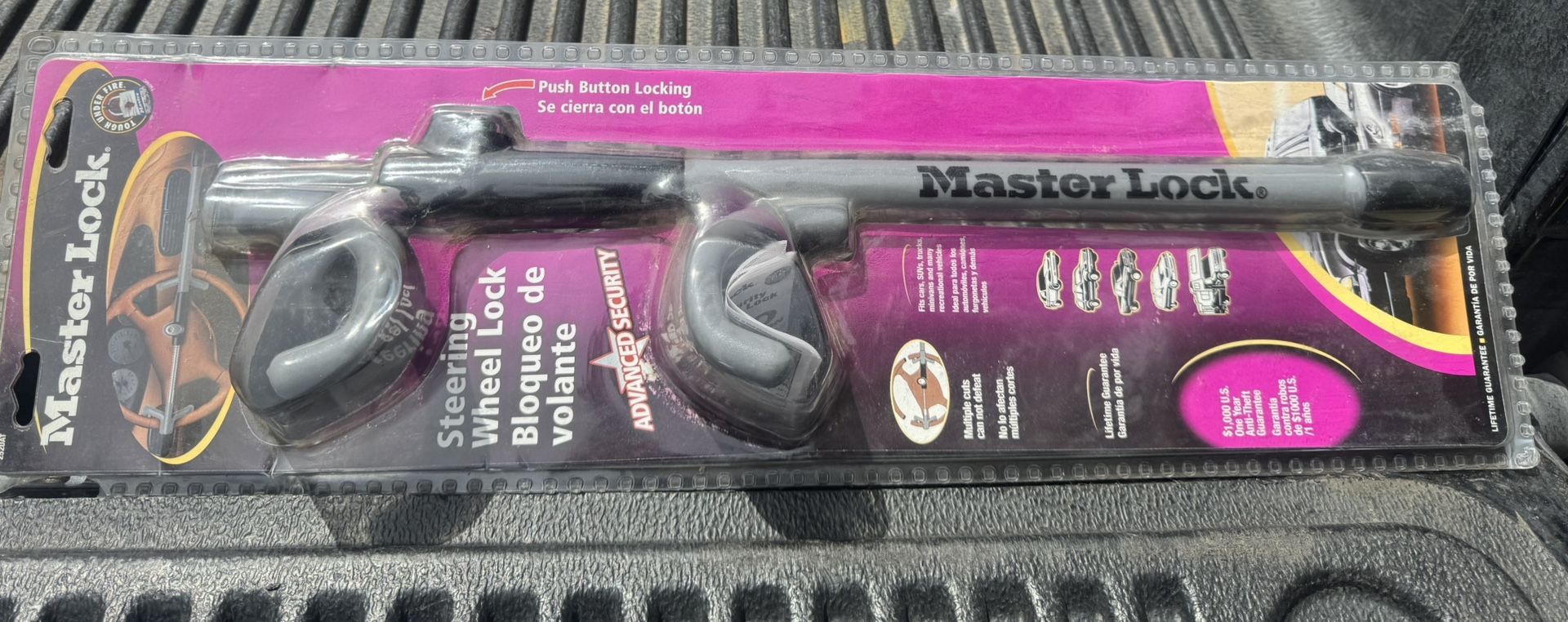Master lock steering wheel lock brand new
