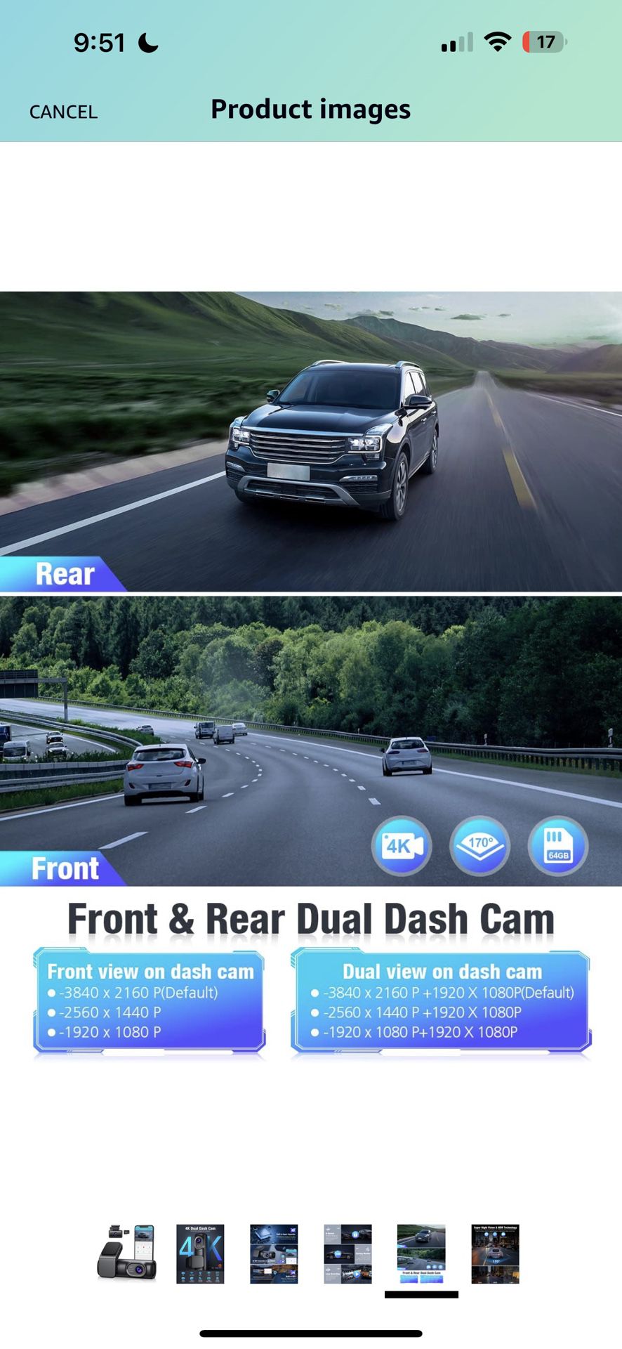 OMBAR Dash Cam Front and Rear 5G WiFi, Dash Cam 4K/2K/1080P+1080P