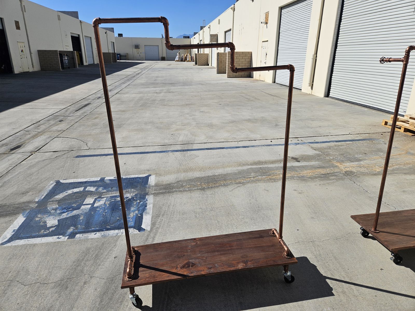 CLOTHES RACKS Rolling Industrial Style With Shelving