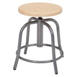 x10 19” to 25” Adjustable Swivel Stool Wooden Seat Chair