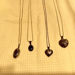 Antique/Vintage Sterling Silver Necklaces With Pendants 😍