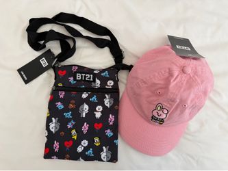 BT21 Cookie Hat & passport shoulder bag