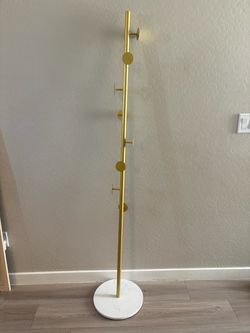 Gold Coat Rack w Marble Stand