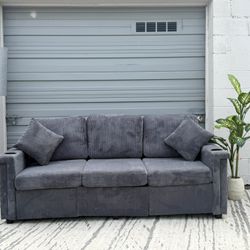 ✨ NEW Gray Corduroy Sofa - Delivery Included & No Deposit!