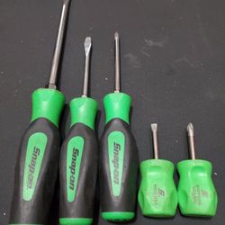 Snap➖On  usa tools🔎 5pc Green  instinct soft grip conbination screwdriver!✅