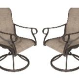Luxury Sturdy Steal 2 Outdoors Dining Chairs In Bronze