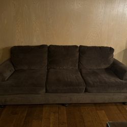 Coffee Brown. Soft Fabric Sofa, Couch. Excellent Condition 
