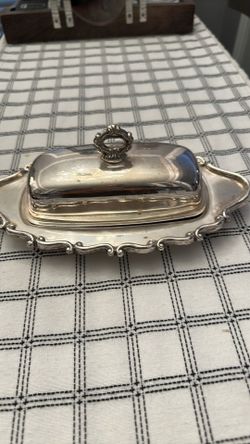 F.B. Rogers butter dish with glass insert
