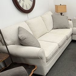 Cindy Crawford Home Sofa – Neutral Fabric Couch