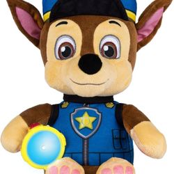 Spin Master Paw Patrol Snuggle Up Chase Plushie With Flashlight and Sounds for Kids Aged 3 & Up