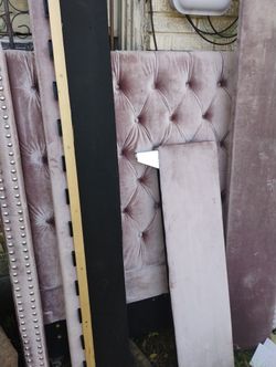 Pink Velvet Headboard And Frame 