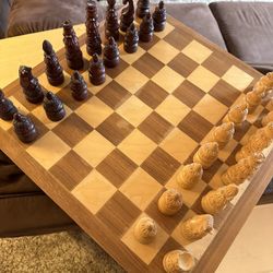 Vintage Hand Carved Chess Set From Bavaria Black Forrest