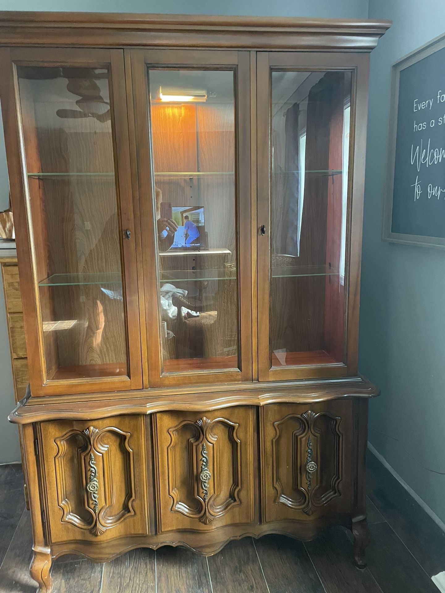 Antique 1970 Dining Hutch