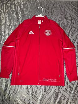 Adidas New York Red Bulls Red Training Jacket Mens Large Performance MLS soccer