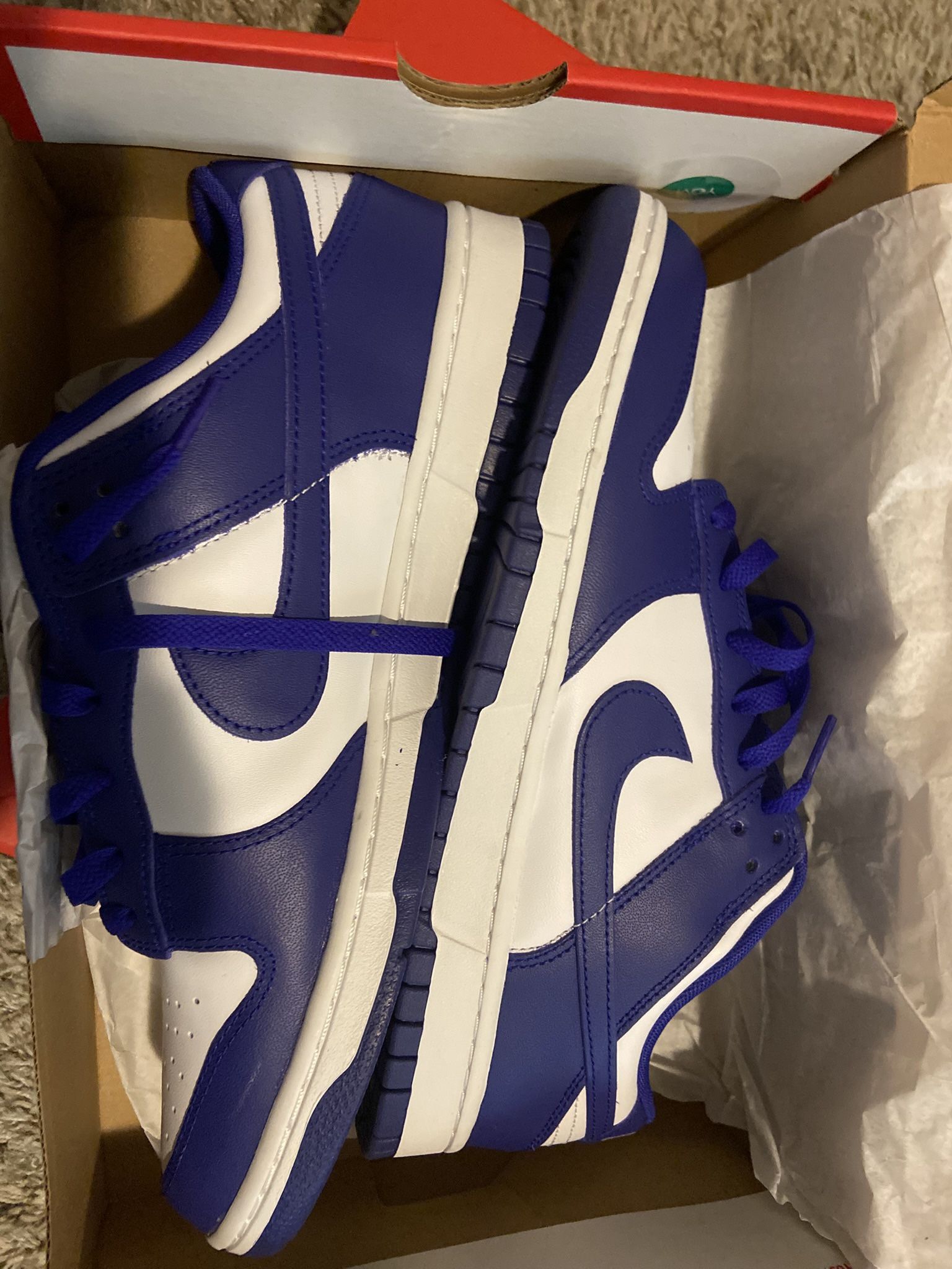 NIKE DUNK LOWS (BOTH LIGHTLY WORN) CONCORD/ MIDNIGHT NAVY AND RED