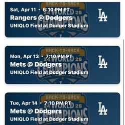 Two Field Level Dodger Tickets Sec FD45