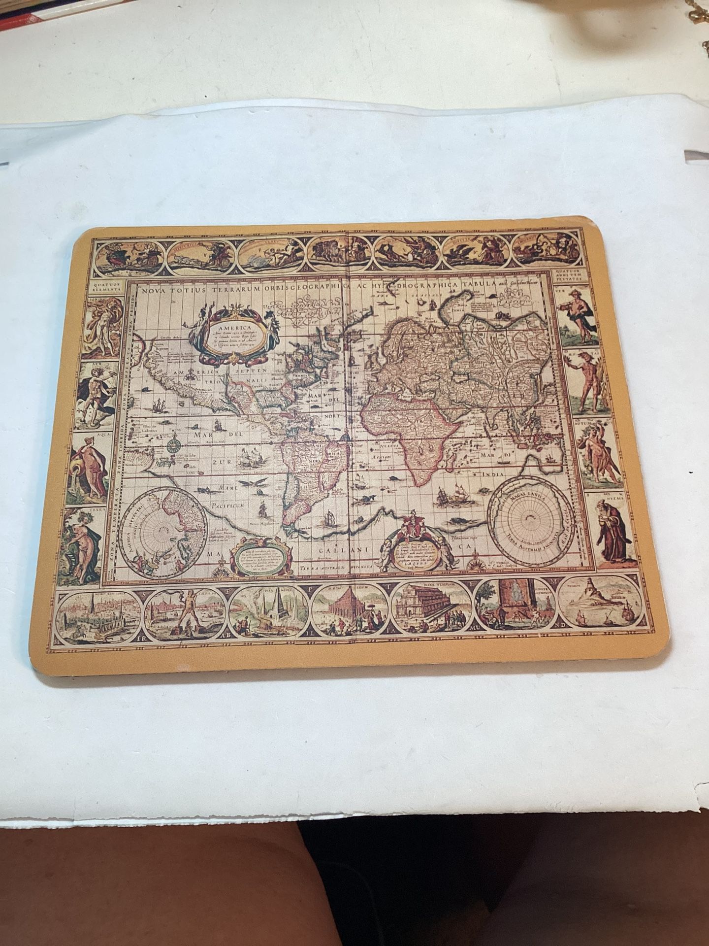 Vintage Old World Map Mouse Pad