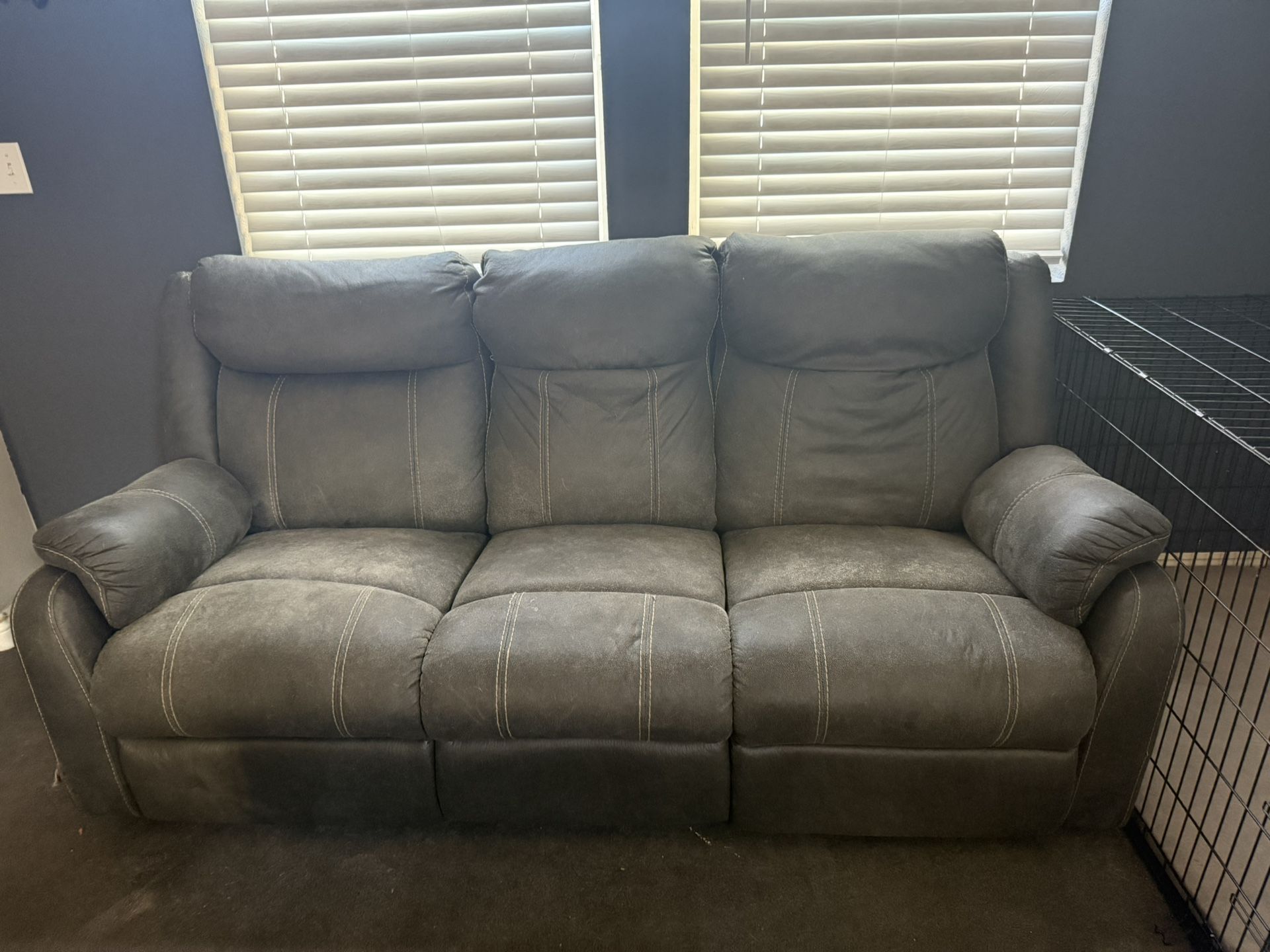 Grey Leather Couch