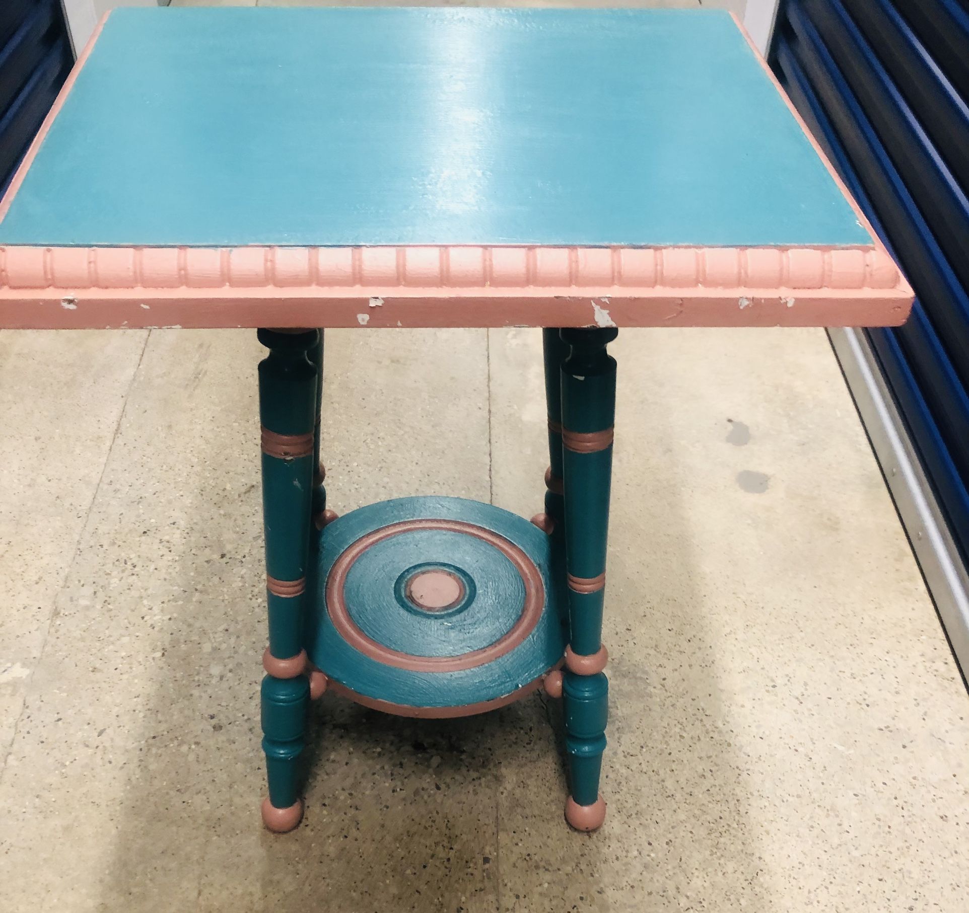 Antique Painted Oak Square Table 2 Ft Long 20 inches Deep 30 inches Tall