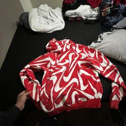 RED AND WHITE NIKE JACKET