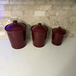 Fiesta cinnabar canister set of 3