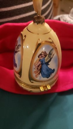 Angel Egg shaped musical ornament