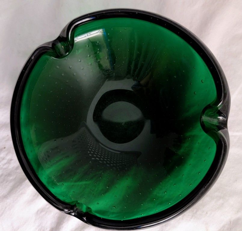 Murano Art Glass - Emerald Green Decorative Bowl