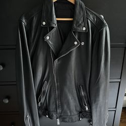 Men’s All Saints Asymmetric Leather Jacket