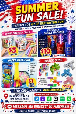 Summer outdoor activities and water toys