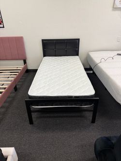 Twin bed and mattress
