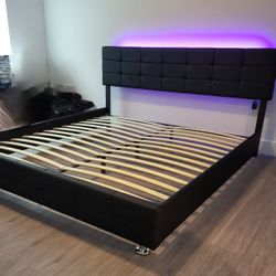 KING platform bed frame comes NEW IN BOX, mattress sold separately