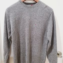 MENS TOMMY HILFIGER, 100% COTTON PULLOVER SWEATER, GRAY SIZE S