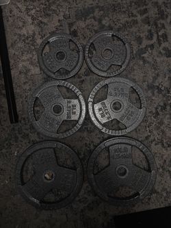 Barbell Plate Weight Set, Cast Iron 1" Standard Weight Plates