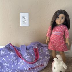 American Girl Chrissa Maxwell with Original Dog and Bag