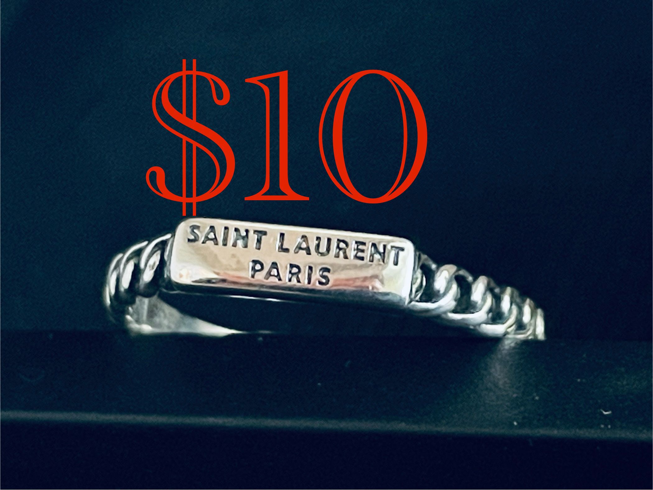 Saint Laurent - Paris Sterling Silver Adjustable Ring (.925)