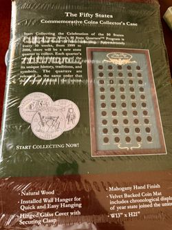 50 states quarters collectors wood case